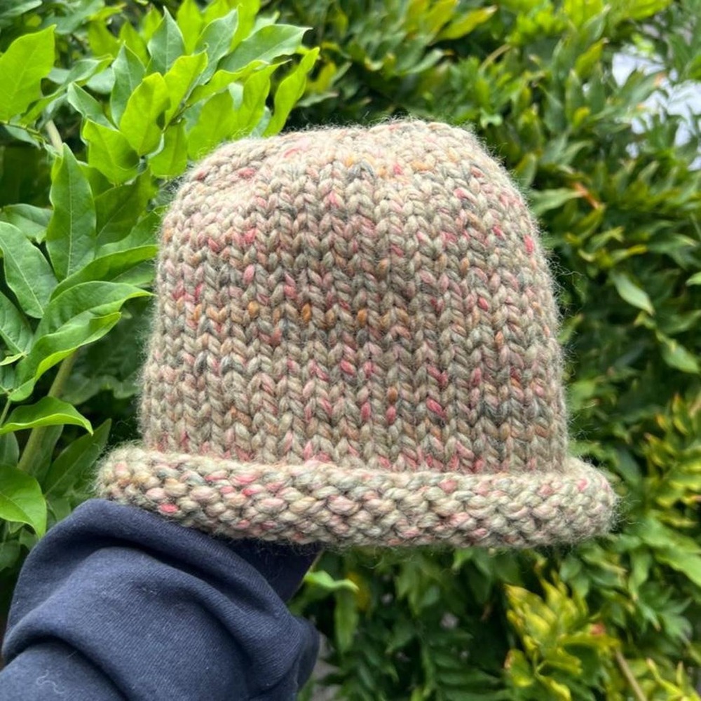 Hand knit chunky beanie, Marsh Knit